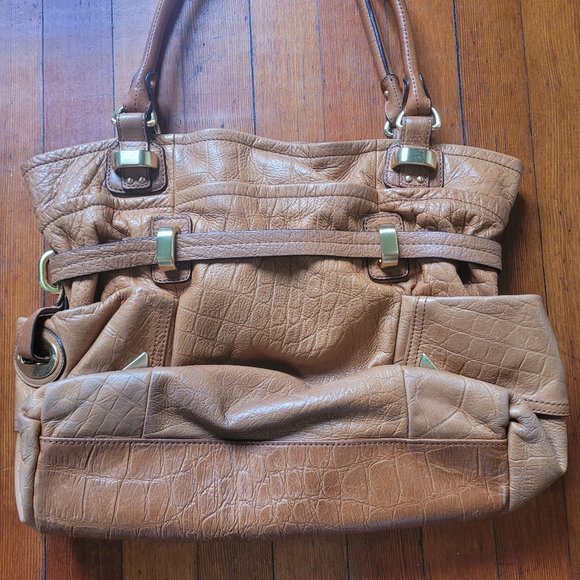 100pc Leather Embossed Croc "Eden" Bag, B. Makowsky - Picture 2 of 11